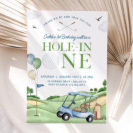 Invitación Hole In One Golf Boy First Birday Par-Tee