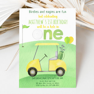 Invitación Hole In One Golf First Birday