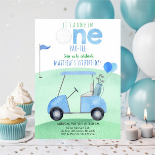 Invitación Hole In One Golf First Birday