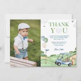 Invitación Hole In One Golf First Birthday Photo You Card