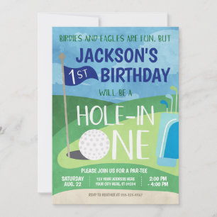 Invitación Hole in One Golf Invitation First Birday Party