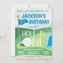 Hole in One Golf Invitation First Birday Party