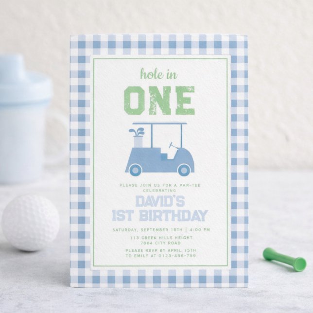 Invitación Hole in One Par Tee Boy primer cumpleaños (Subido por el creador)