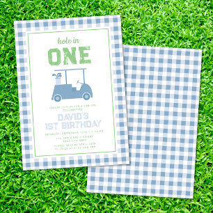 Invitación Hole in One Par Tee Boy primer cumpleaños