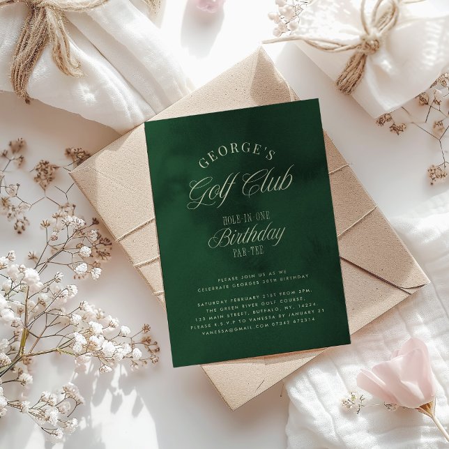 Invitación Hole-in-One Par-tee Elegant Golf Birthday party (Subido por el creador)