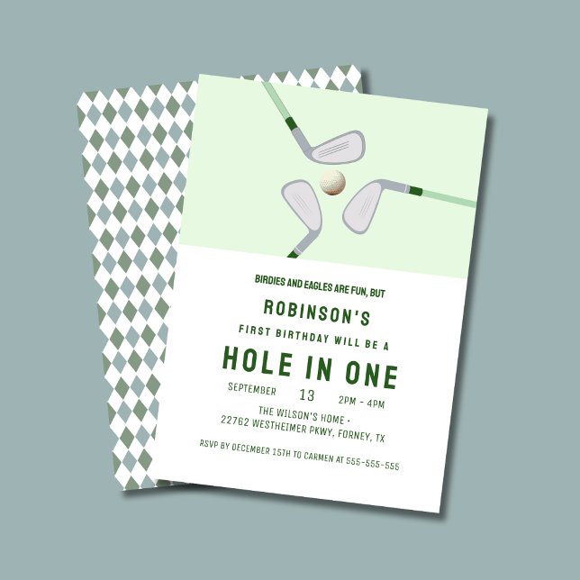 Invitación Hole moderno en cumpleaños de golf One Par-tee (Subido por el creador)