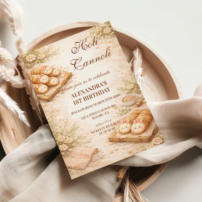Invitación Holi Cannoli Whimsical Bakery 1st Birthday (Subido por el creador)