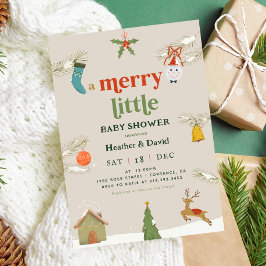 Invitación Holiday A Merry Little Baby Shower