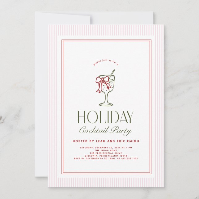 Invitación Holiday Cocktail Party Invite (Anverso)