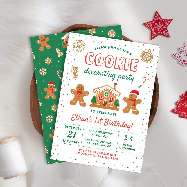 Invitación Holiday Cookie Decorating Party Birthday (Subido por el creador)