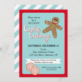 Invitación Holiday Cookie Exchange, Gingerbread Man