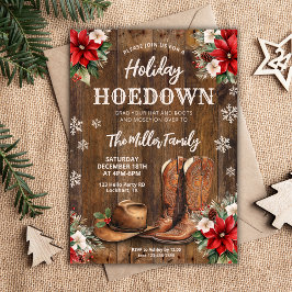 Invitación Holiday Hoedown, Fiesta de Navidades occidentales,