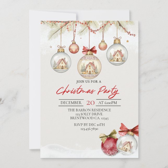 Invitación Holiday Invitation, Holiday Party, Christmas Party (Anverso)