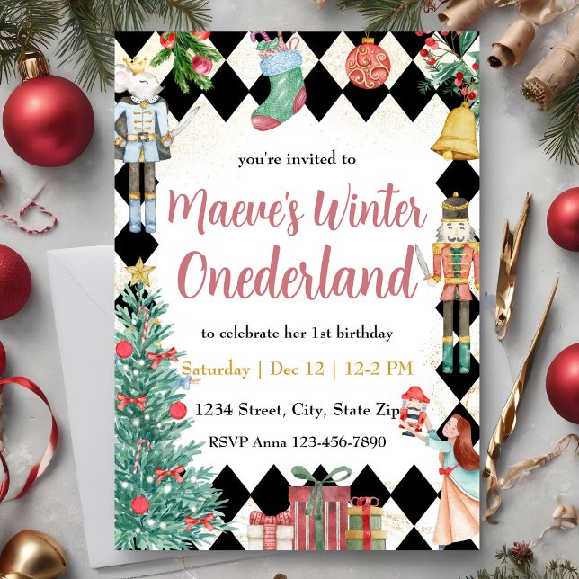 Invitación Holiday Nutcracker Winter Onederland (Subido por el creador)