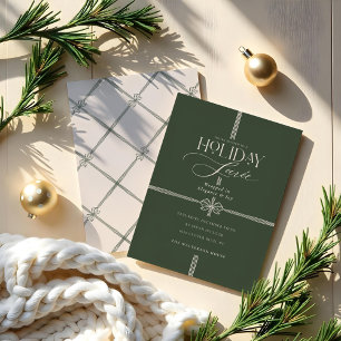 Invitación Holiday Soirée Elegant Navidades Bow Present