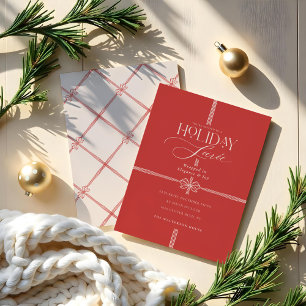 Invitación Holiday Soirée Elegant Navidades Bow Present