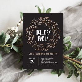 Invitación Holiday Wreath EDITABLE COLOR Party Invitation