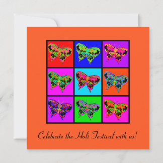 Invitación holiES - Mosaico de mariposas psicodélicas