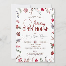 Invitación Hollies de invierno, Holiday Open House, Fiesta de