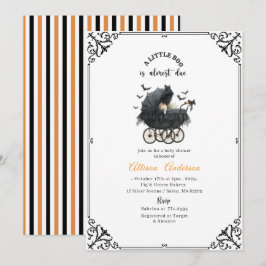 Invitación Holloween Pumpkin Little Boo Baby shower