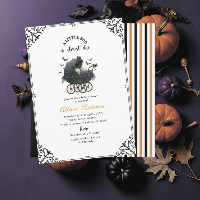 Invitación Holloween Pumpkin Little Boo Baby shower (Subido por el creador)
