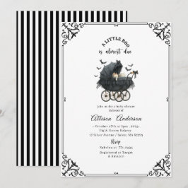 Invitación Holloween Pumpkin Little Boo Baby shower