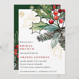 Invitación Holly Berries Boda Bridal Brunch
