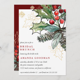 Invitación Holly Berries Boda Bridal Brunch
