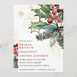 Invitación Holly Berries Boda Bridal Brunch