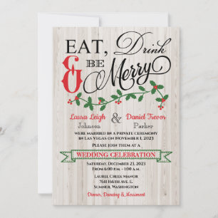 Invitación Holly, Berries, come, bebe y sé Boda de moras