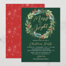 Holly Berries Wreath Green Navidades Fiesta