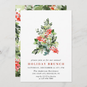 Invitación Holly Berry Tree NAVIDADES HOLIDAY BRUNCH