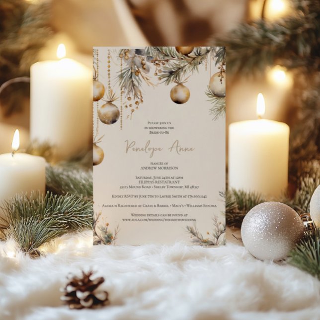 Invitación Holly Bridal Shower Invite | Tema de navidades (Subido por el creador)