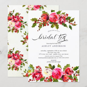 Invitación Holly Floral Bridal Shower Bridal Tea de novia