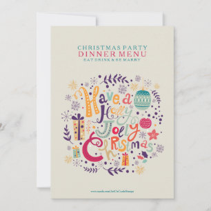 Invitación Holly Jolly Navidades Fiesta de cena