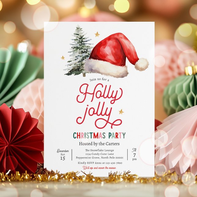 Invitación Holly Jolly Navidades Fiesta fiesta de feriado fam (Subido por el creador)