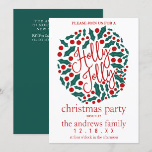Invitación Holly Jolly Quote deja Fiesta a Navidades de Berri