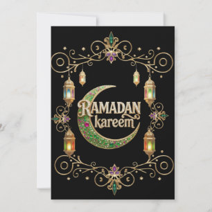 Invitación Holly Ramadan negro y dorado