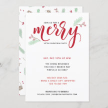 Holly y Pine Merry Pequeños Navidades Fiesta