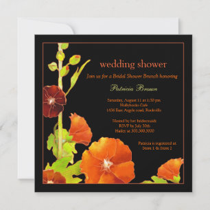 Invitación Hollyhocks Red Wedding Shower