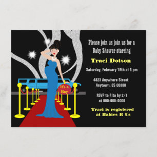 Invitación Hollywood Baby Shower invita al muchacho