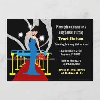 Invitación Hollywood Baby Shower invita al muchacho