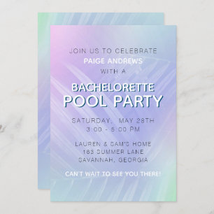 Invitación Holografía tropical deja a Bachelorette Party