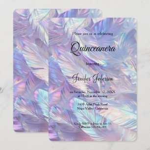 Invitación holográfica moderna de Quinceañera