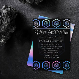 Invitación Holograma D20 | PnP Tabletop Dice Engagement Party