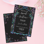 Invitación Holograma moderno ornamento dulce indio 16<br><div class="desc">Recibe glamour de tu dulce fiesta de cumpleaños de 16 años para tu brillante chica con esta encantadora invitación a la ornamentación moderna y femenina</div>