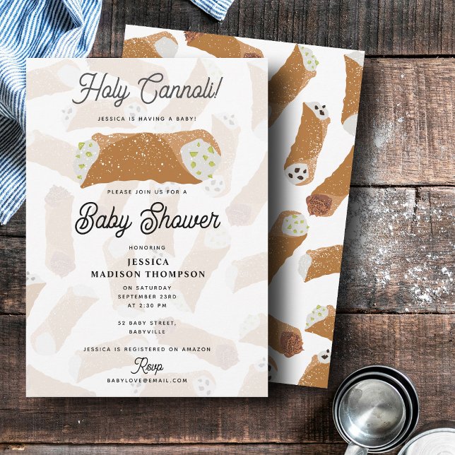 Invitación Holy Cannoli Funny Italian Baby Shower (Holy Cannoli Funny Italian Baby Shower Invitation)
