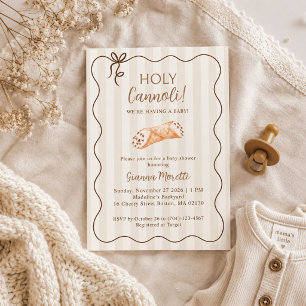 Invitación Holy Cannoli Pastelería Italiana Divertida Baby Sh