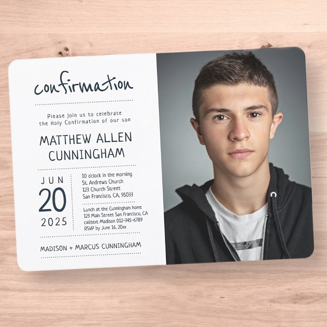 Invitación Holy Confirmation Boy | Modern + Simple Photo (Subido por el creador)