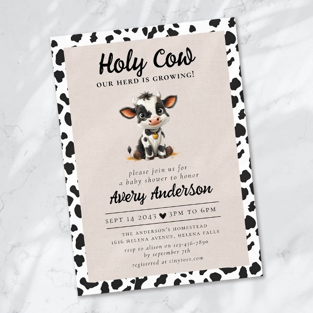 Invitación Holy Cow Baby Shower (Subido por el creador)